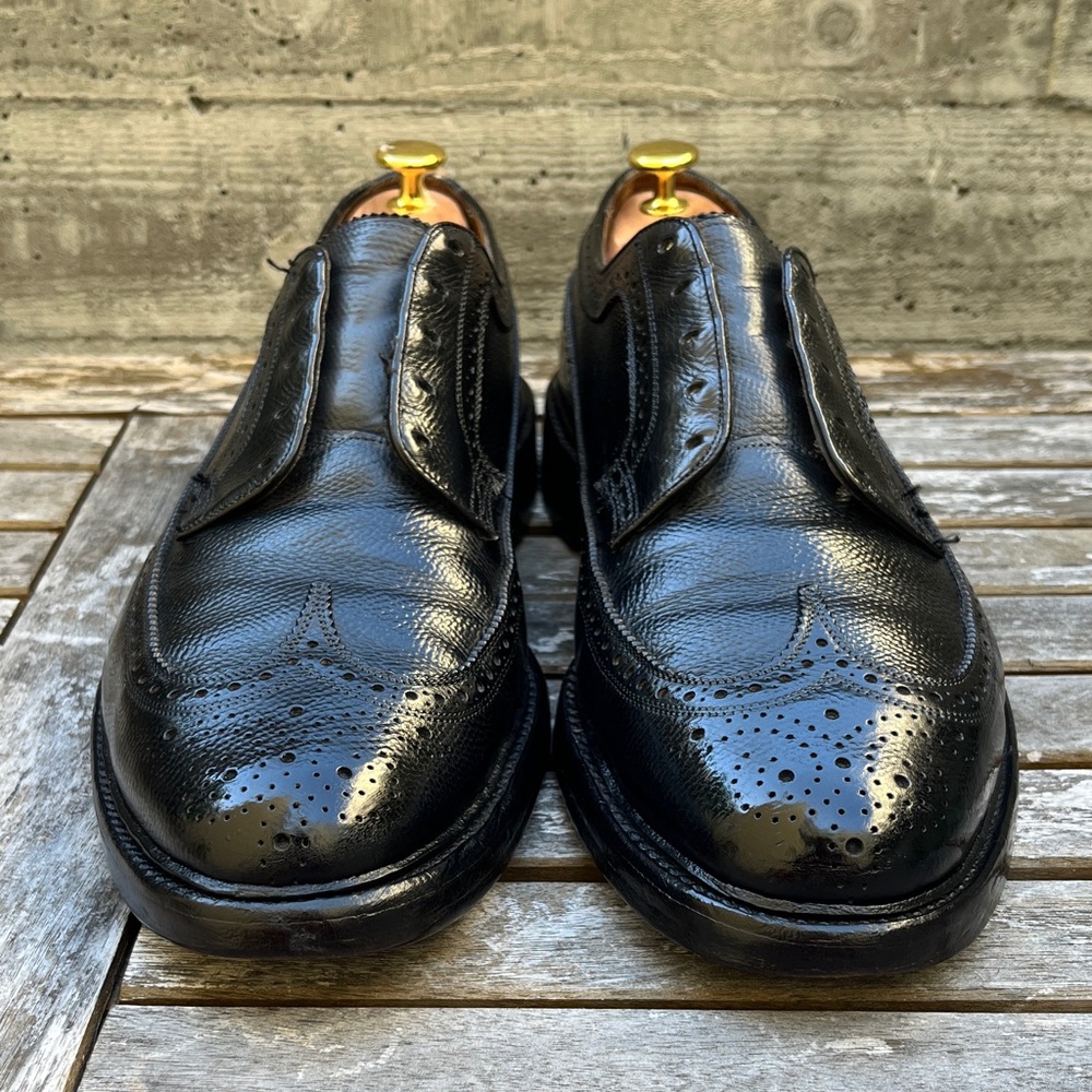 Florsheim Imperial Longwing Black Pebble-Grain Leather Oxford Shoes - Picture 3 of 13